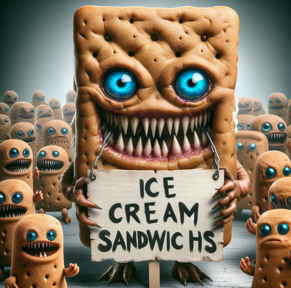 Freeze Dried Mint Chocolate Chip & Vanilla Ice Cream Sandwiches