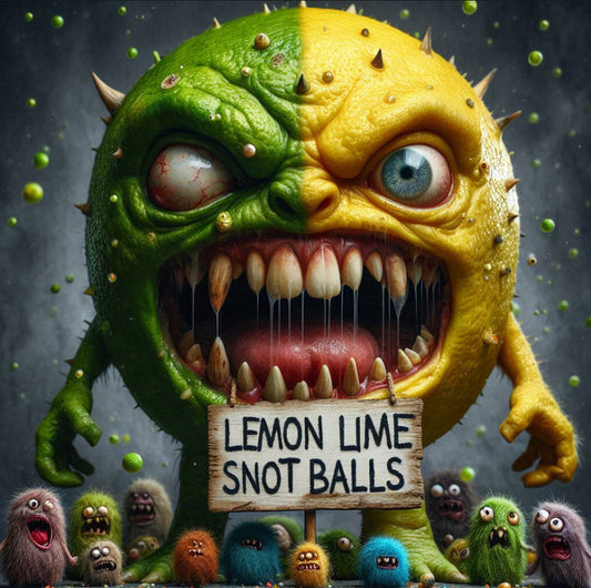 Freeze dried homemade lemon lime flavored snot balls